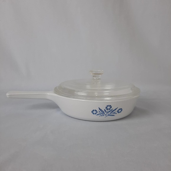 Corning Ware 6 1/2" Suacepan with Lid, Blue Cornflower Design - Picture 3 of 9